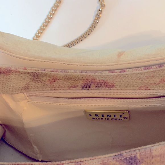 J.Renee handbag/clutch, 🔥$15 DEAL detachable chain, pink/beige/burgundy - Picture 4 of 6